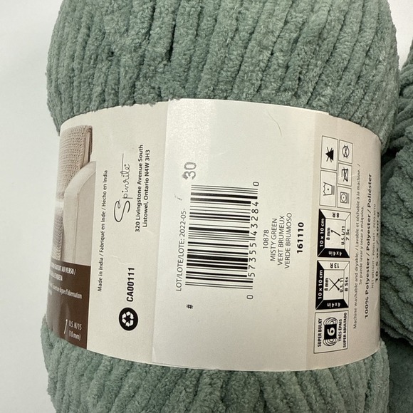 Bernat Blanket #6 Super Bulky Polyester Yarn Misty Green Lot Of 2 Yarnspirations - Picture 4 of 5
